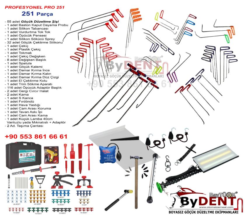 251 Piece Professional Starter Pdr Paintless Dent Repair Kit