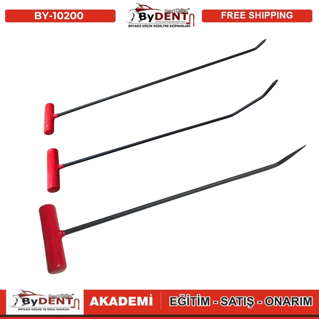 Pdr Paintless Dent Repair 3 Piece T Handle Rod Set