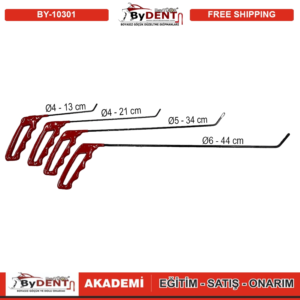 Pdr Boyasız Göçük Düzeltme Çubuğu Dik Açı 4 Parça