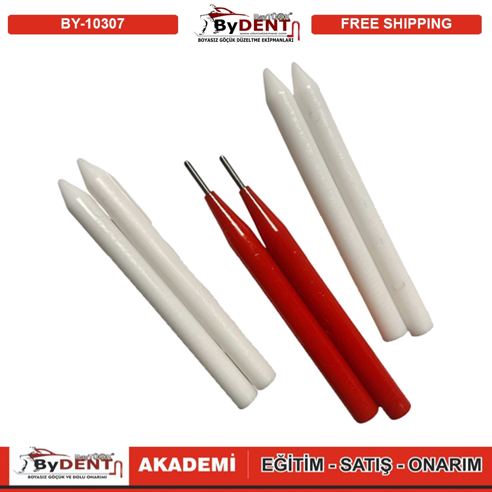 Pdr Boyasız Göçük Düzeltme Kalemi Damar Kırma 6 lı Set 4 Plastik 2 Metal Uçlu