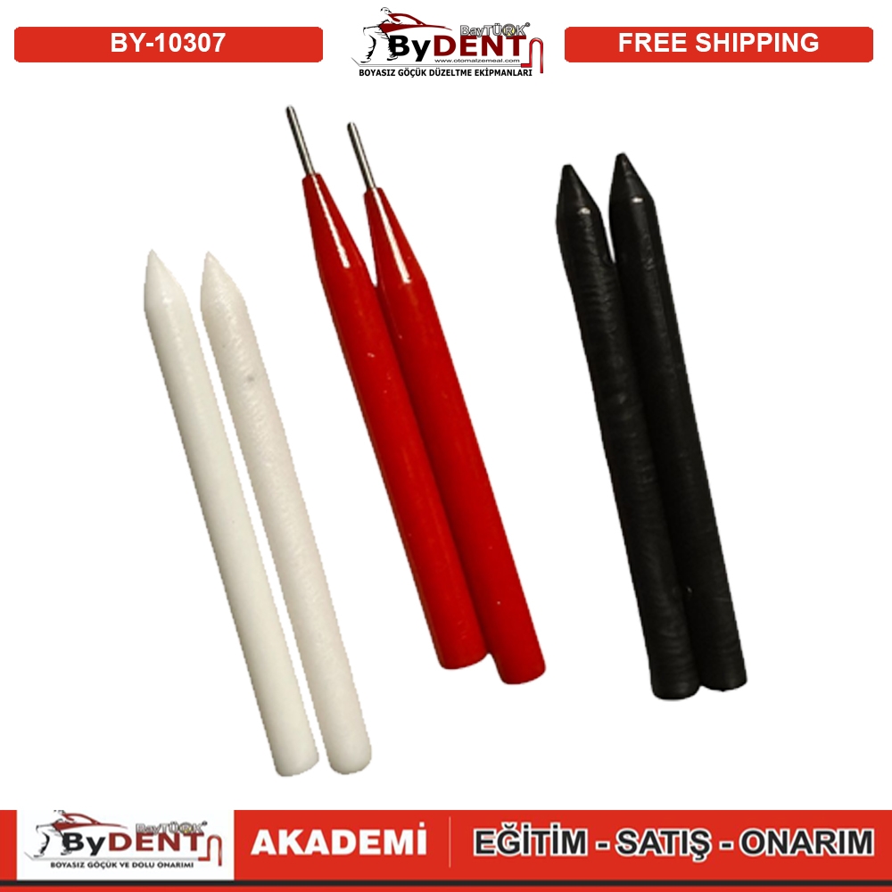 Pdr Boyasız Göçük Düzeltme Kalemi Damar Kırma 6 lı Set 4 Plastik 2 Metal Uçlu