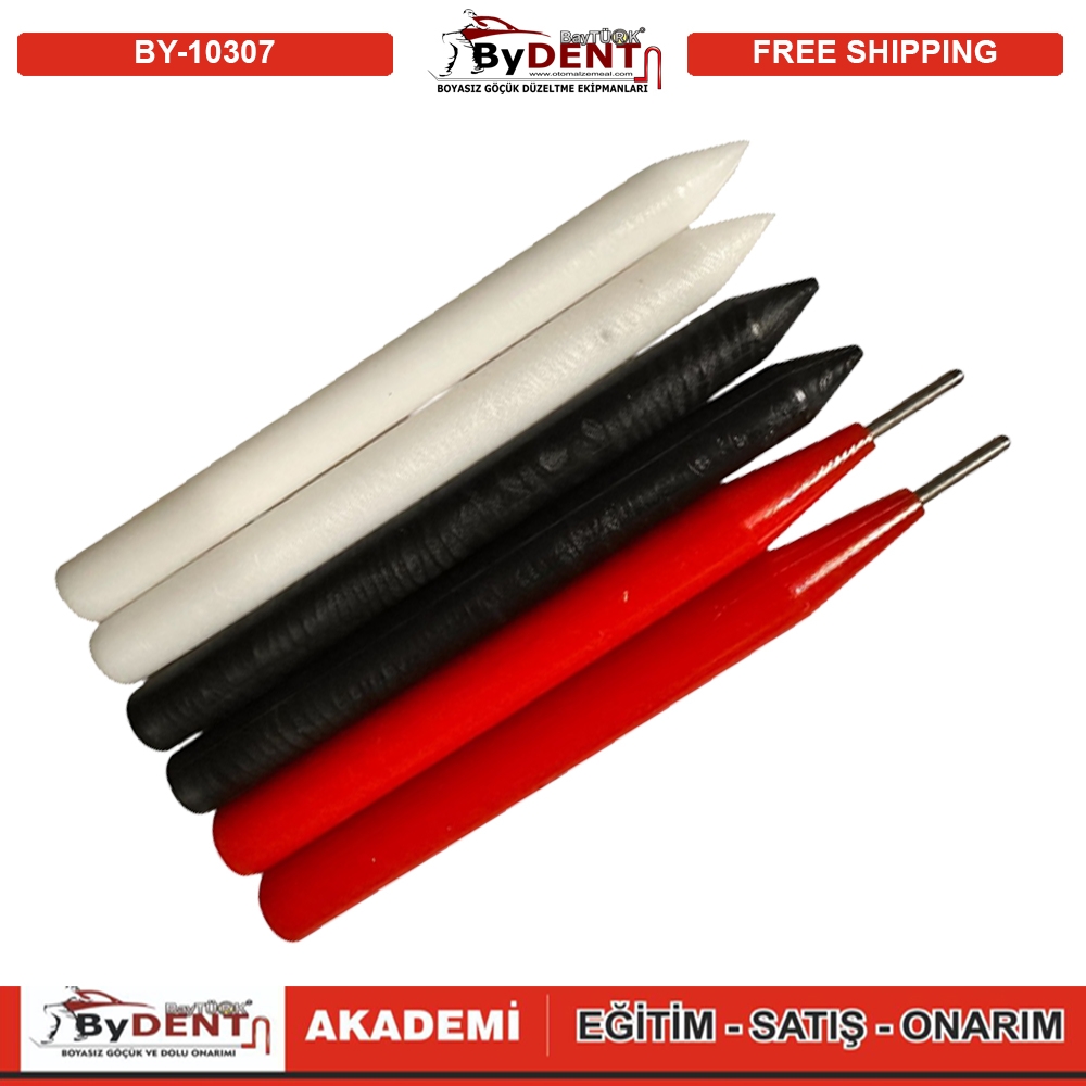 Pdr Boyasız Göçük Düzeltme Kalemi Damar Kırma 6 lı Set 4 Plastik 2 Metal Uçlu