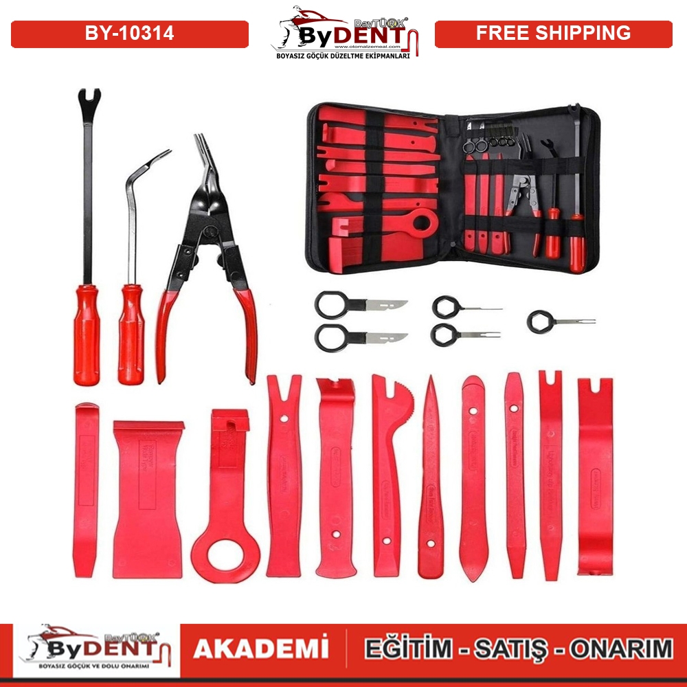 19 Piece Auto Upholstery Clip and Trim Removal Set
