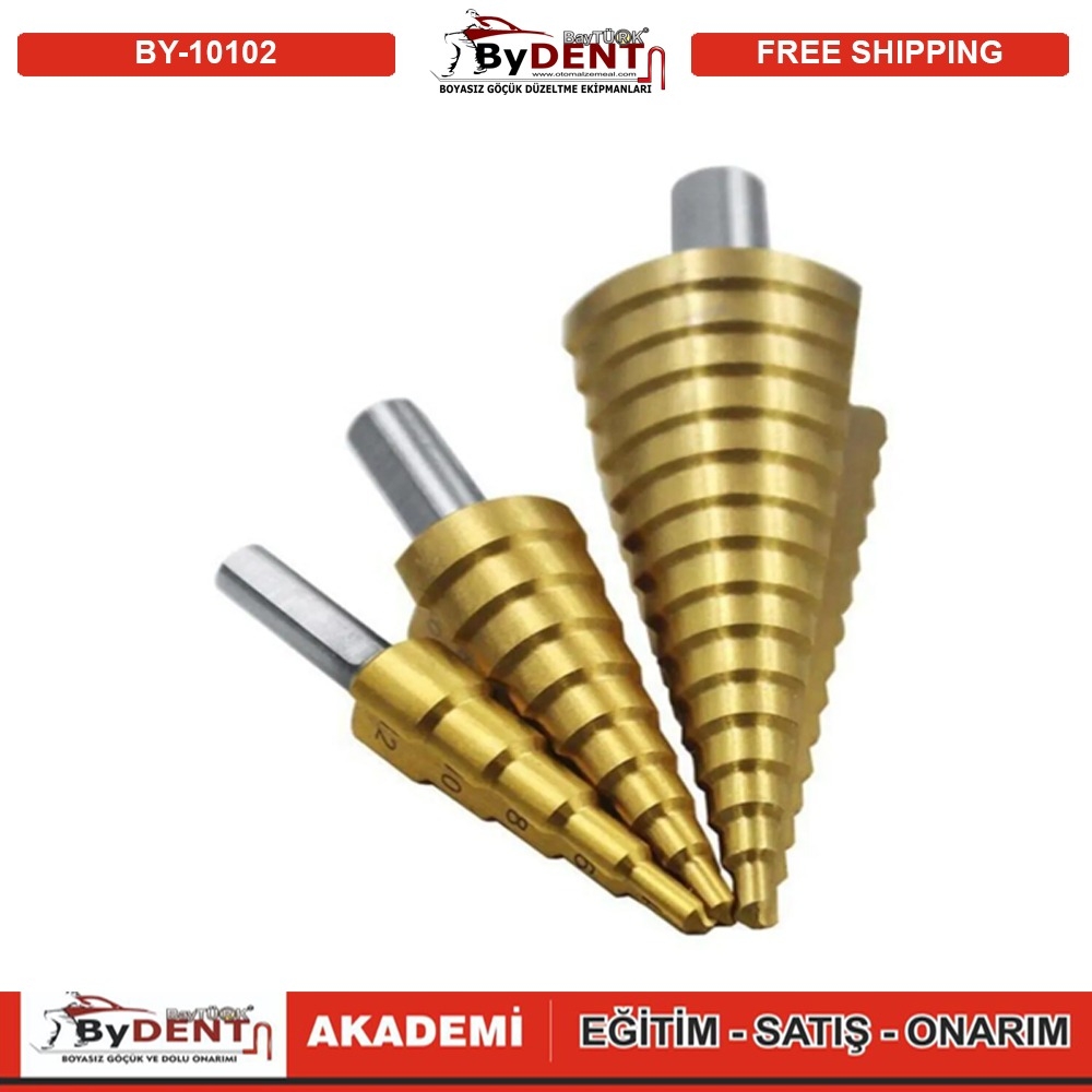 Stepped Sheet Metal Drilling Bit Set Set of 3