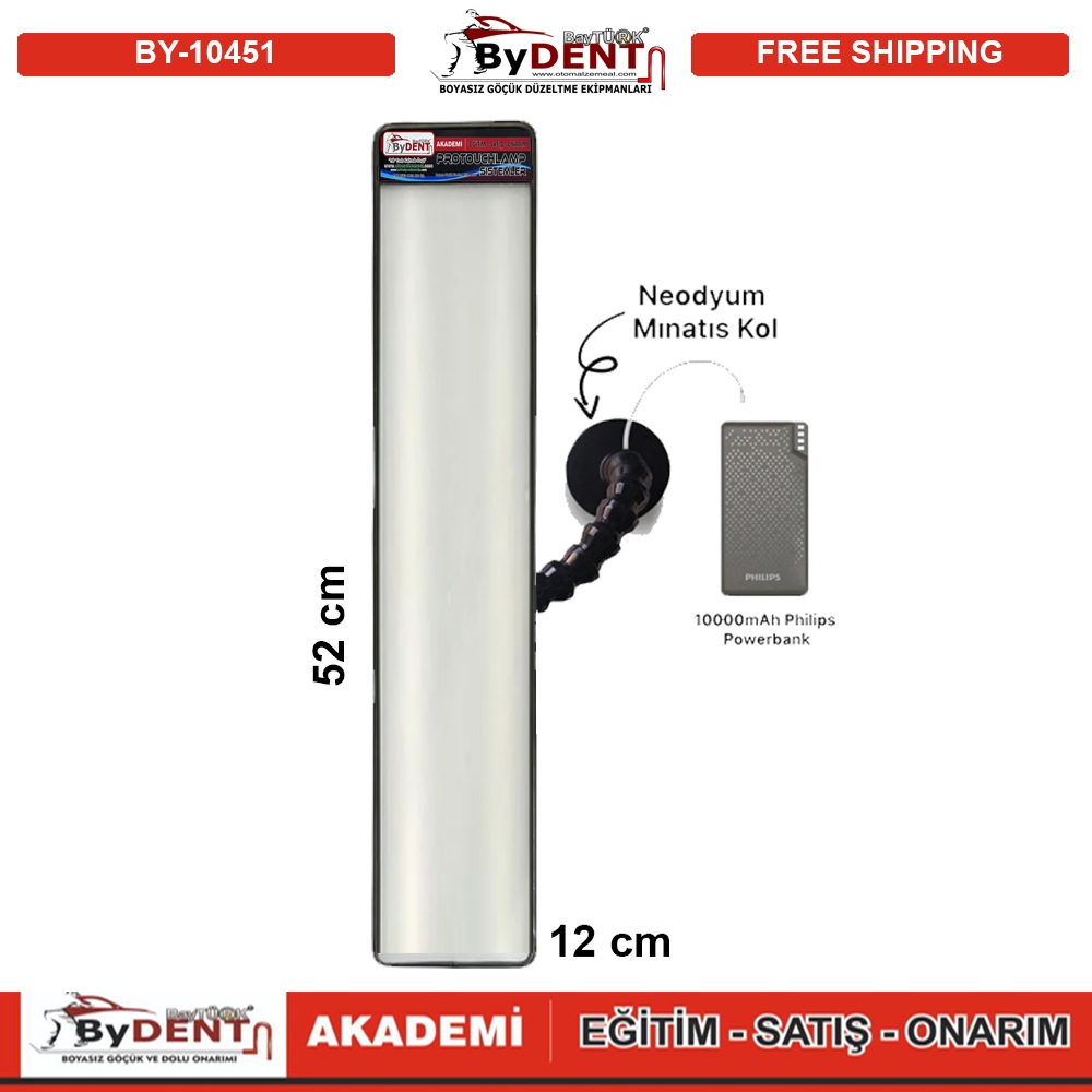 Pdr%20Boyasız%20Göçük%20Düzeltme%20Şarjlı%202%20Ledli%20Uzun%20Lamba%20Mıknatıslı%2052x12