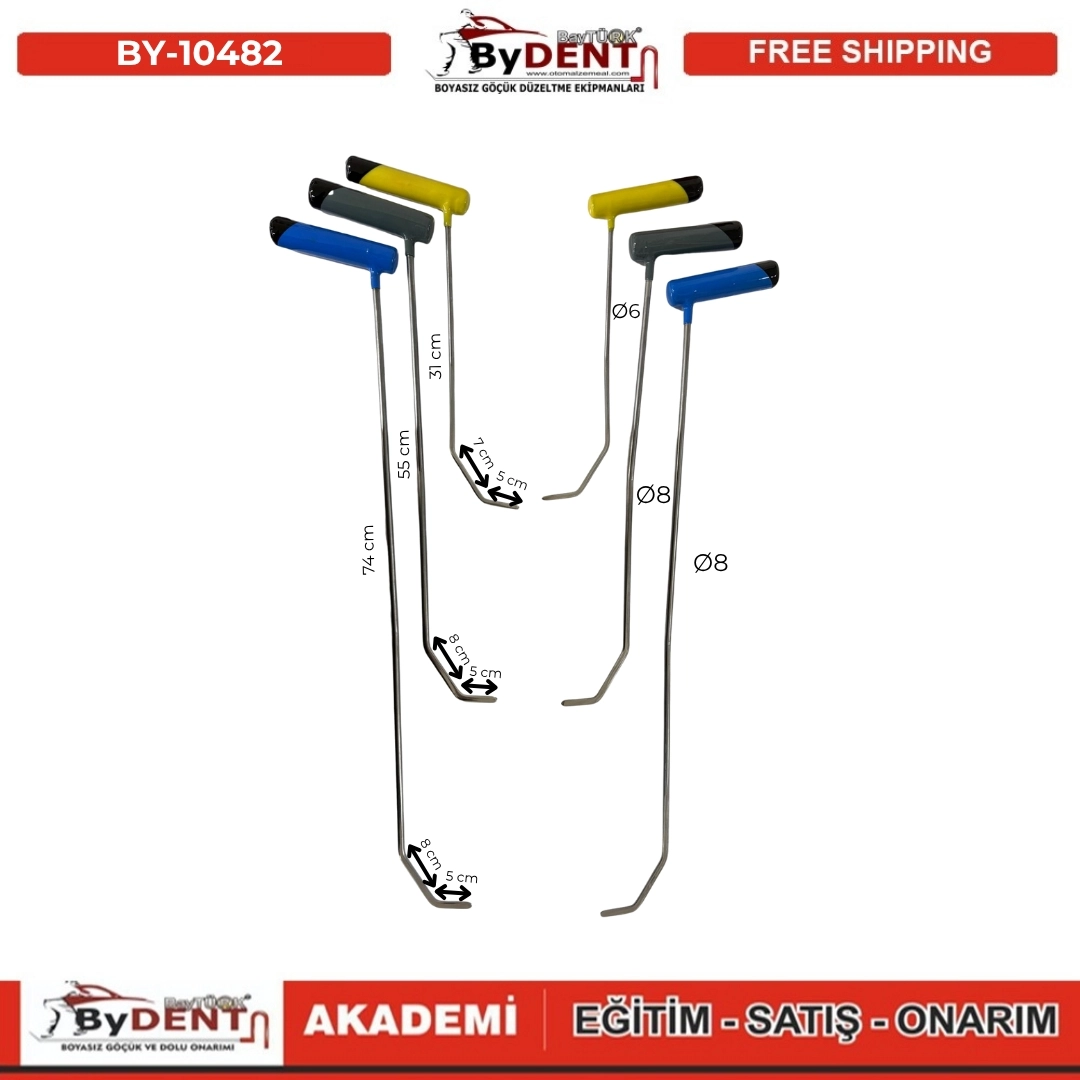Pdr Paintless Dent Repair 6 Piece Special Design Rod Set
