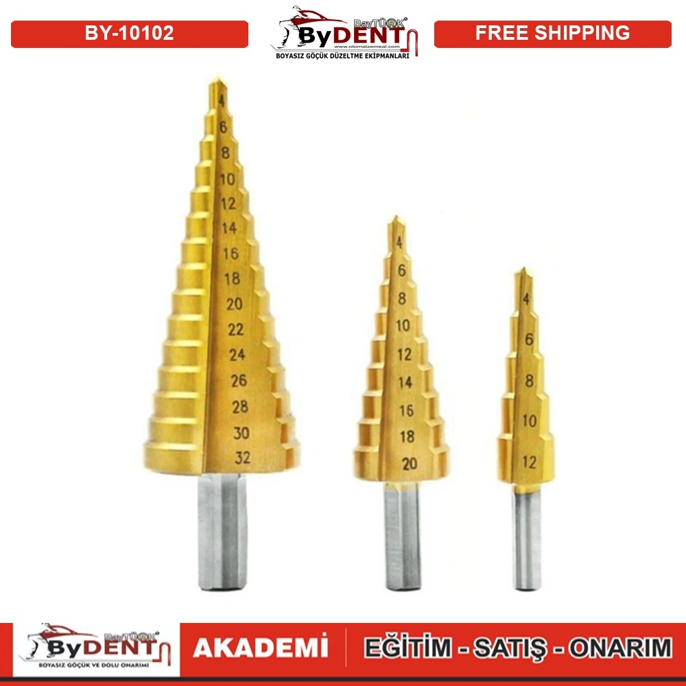 Stepped Sheet Metal Drilling Bit Set Set of 3