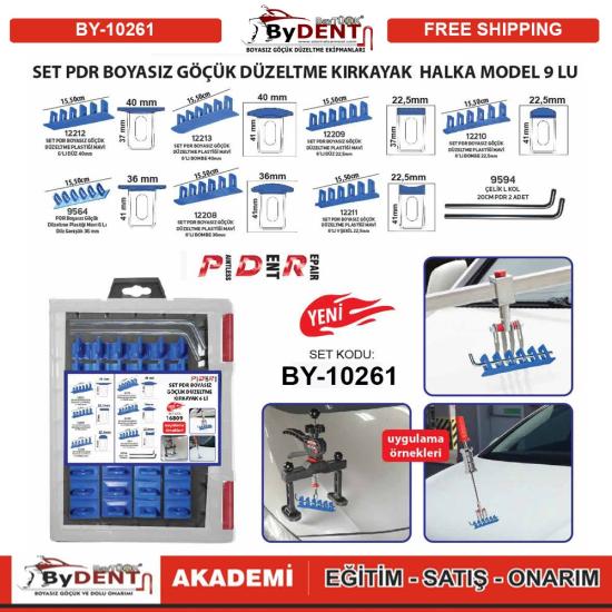 Set Pdr Boyasız Göçük Düzeltme Kırkayak Halka Model 9 Lu