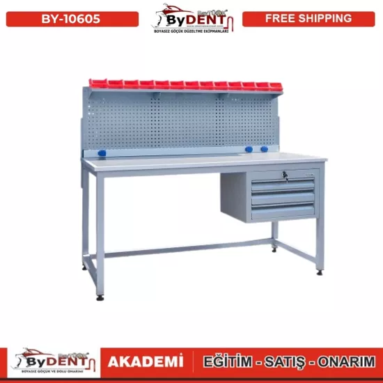 Pdr Boyasız Göçük Düzeltme 2 Metre Çalışma Masası (Mengene Sabitleme Aparatlı)